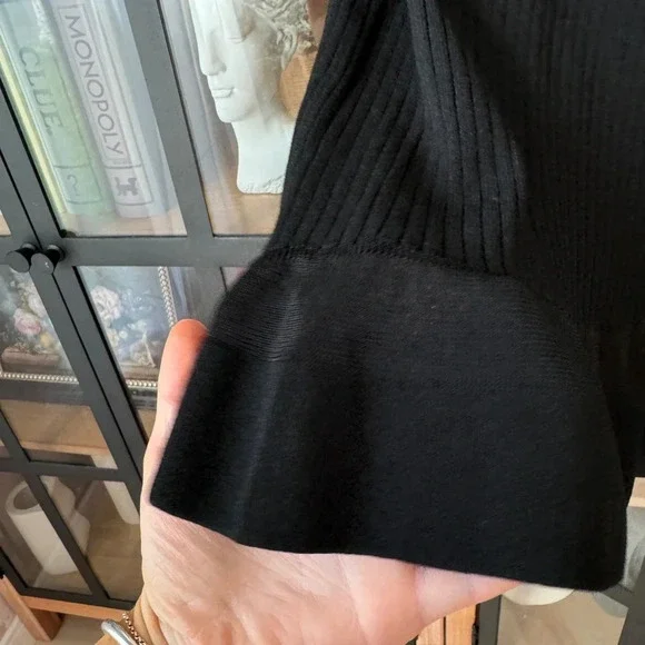 Diane Von Furstenberg blouse tank top ruffles ribbed sweater knit sleeveless - Picture 5 of 8